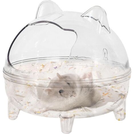 [JAMAIS UTILISÉ]Bain de sable pour hamster - Salle de bain - En acrylique transparent - Pour hamster - Baignoire - Toilettes pour hamster - Sable de salle de bain - Bac à sable (1/5)