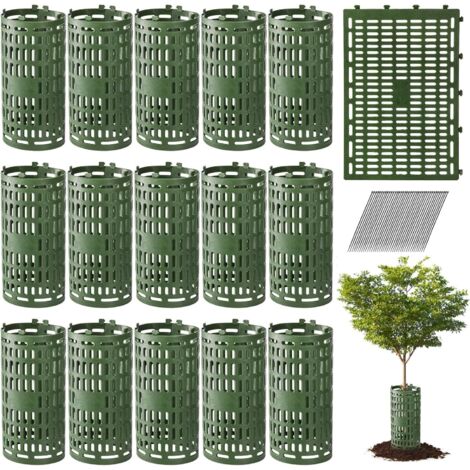 Lot de 16 protections de tronc d'arbre avec attaches zippées, protection de jardin pour écorce endommagée, protection extensible contre les débroussailleuses, tondeuses et brûlures du soleil