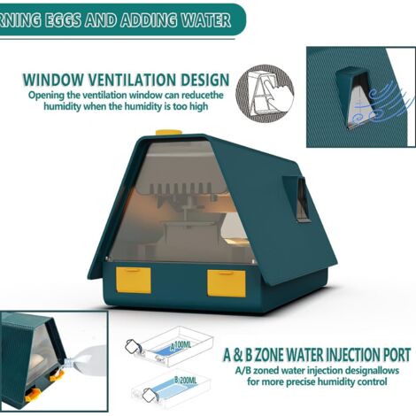 Incubatrice Per Uova Automatica Couveuse Œufs Automatique 12-16 Œufs - Retournement Auto, Contrôle Température/Humidité - Pour Poules, Canards, Cailles éclosion œufs Poule Cane Caille