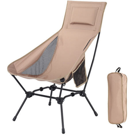 Chaise de Camping Pliable Confortable, Chaise de Pêche Pliante Portable pour L'extérieur, Ultra Légère Chaise Pliante Confortable Charge Maximale 120kg pour Voyages, Randonneurs, Pêche, Plage (1/5)