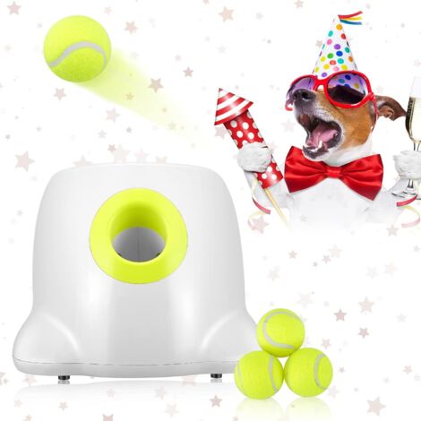 Largeight – Lanceur de balles automatique – 3 réglages de distance de lancement – Inclus 3 balles de tennis – Pour entraînement et plaisir des chiens