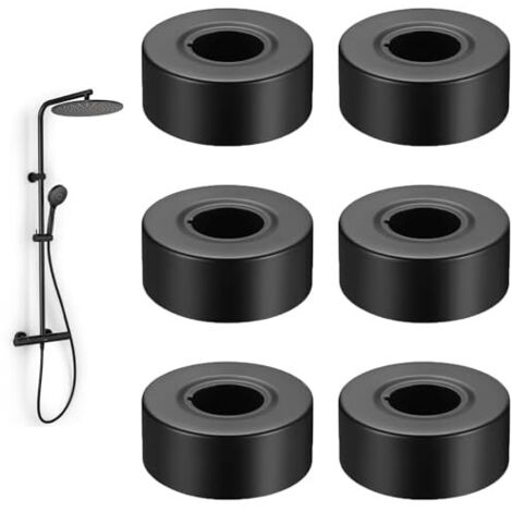 [JAMAIS UTILISÉ]Mitigeur Douche, 30mm Rosace Robinet Noire, 6 Pièces Acier Inoxydable Rosace Radiateur, Rosettes pour Tuyau de Chauffage, Cache Tuyau Radiateur, pour Conduites D'eau, Conduites de Gaz,