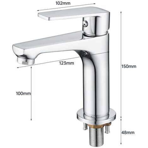 Lavabo en cuivre complet de haute qualité robinet froid unique rehaussé robinet d’art rehaussé (1/4)