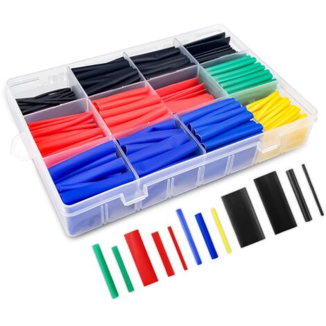 [JAMAIS UTILISÉ]Gaine Thermorétractable Etanche, Tube Thermoretractables Ratio 2:1, Kit de Tube de Câble Thermorétractable d'Isolation Électrique pour Câble Electrique (5 Couleurs)， 328 Pièces