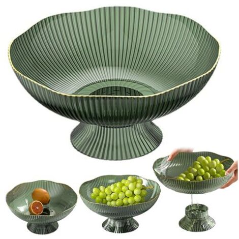 Bol Décoratif Blanc En Résine Rainuré - 15x15x5cm, Pour Fruits, Clés, Décoration Intérieur