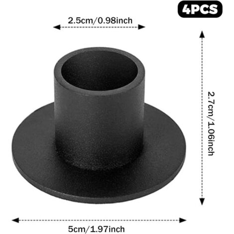 EJ.life Bougeoirs Pilier En Métal Noir Photophore Bougeoir, Lanterne En