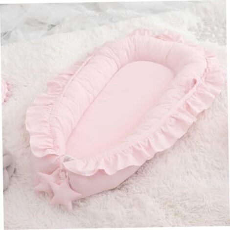 Baby Lounger, 37,4x23,6 pouces Houte-coton Baby Lounger portable avec un coup, un bassinet de voyage nouveau-né, une noix de nid pour nourrisson doux pendant 0 à 18 mois de bébés