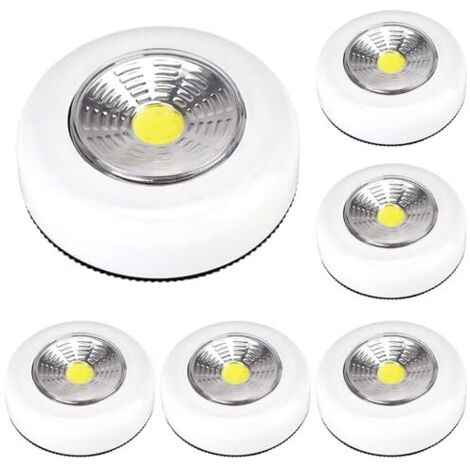 Les lumières tactiles de 6pcs bâton, 2, 7 les lumières de poussée à LED à batterie ronde LED se tiennent pour le placard, les armoires, les comptoirs, la cuisine, le garde-manger, les étagères, la r (1/5)