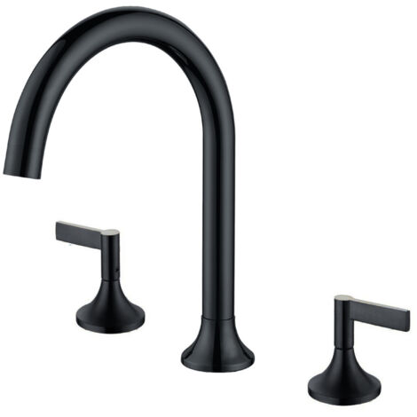 [JAMAIS UTILISÉ]Or brossé gris canon trois trous comptoir lavabo robinet salle de bain cuivre split double interrupteur hôtel (1/4)