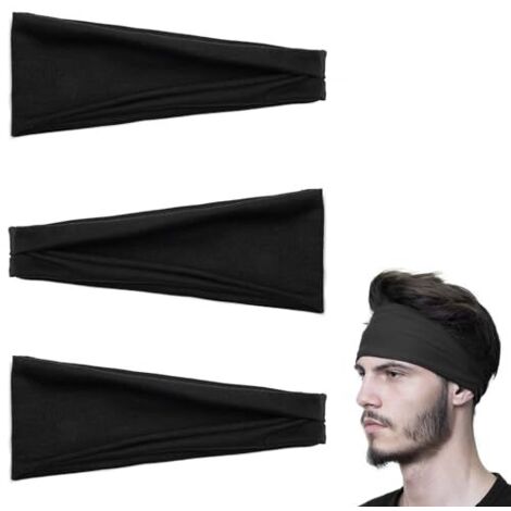 [JAMAIS UTILISÉ]Bandeaux pour femmes, 3 pcs sportifs sportifs élastiques, bandes de cheveux non glissantes, bandeau de femmes pour usure quotidienne, entraînement, yoga, course (1/5)