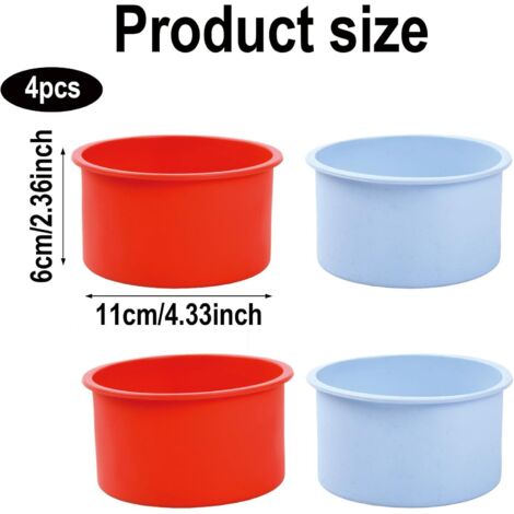Lot De 4 Moules à Gâteau Silicone Rond 20 Cm / 8 Pouces - Antiadhésif, Souple Et Coloré Pour Pâtisserie Parfaite