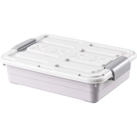 Organiseur de Rangement sous Le Lit avec roulettes Étanches, Grande Capacité, Solution Peu Encombrante pour L'Organisation de, Blanc (1/4)