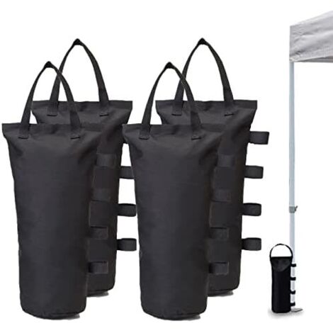 [JAMAIS UTILISÉ]Lot De 4 Sacs De Lestage, Poids De Jambes Pour Tente Pop-Up, Poids De Tonnelle, Poids De Tonnelle, Lesté Pour Tonnelle, Parasol De Terrasse, Noir (1/5)