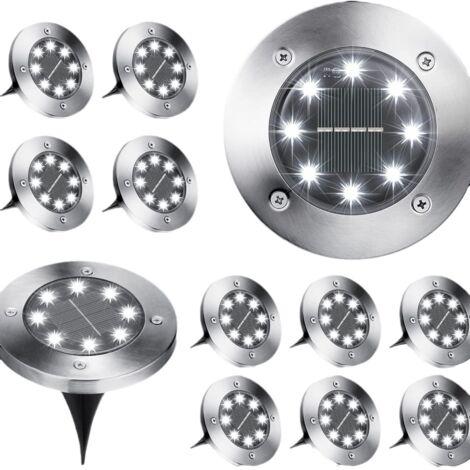 Lumières souterraines, lampes de sol solaires 8LED, lumières de pelouse, lumières de jardin de villa (1/4)