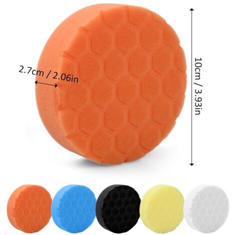 Tampon De Polissage Éponge Pour Voiture - 1 Pièce Plate/Ondulée, Pour Polisseuse, Neuf