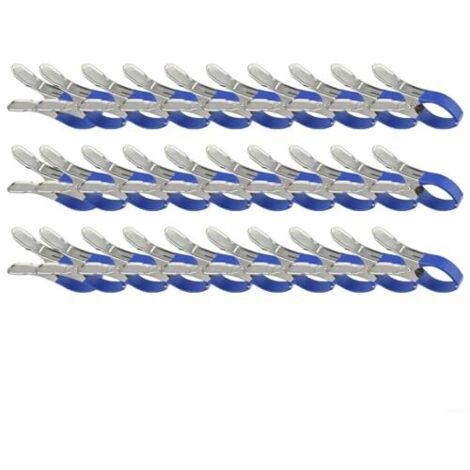 [JAMAIS UTILISÉ]Lot de 6 clips de protection de piscine en acier inoxydable - Outil essentiel pour l'entretien de la piscine pendant les saisons venteuses (30 pièces, bleu) (1/5)