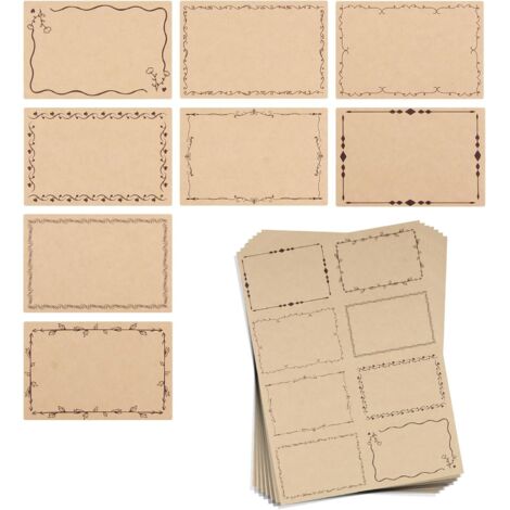 164PCS Étiquettes Autocollantes Papier Kraft Étiquettes Autoadhésives, Ensemble de Stickers Bureau et Scrapbooking, Étiquettes en Dentelle Adhésives pour Emballage Cadeau et Décoration (1/5)