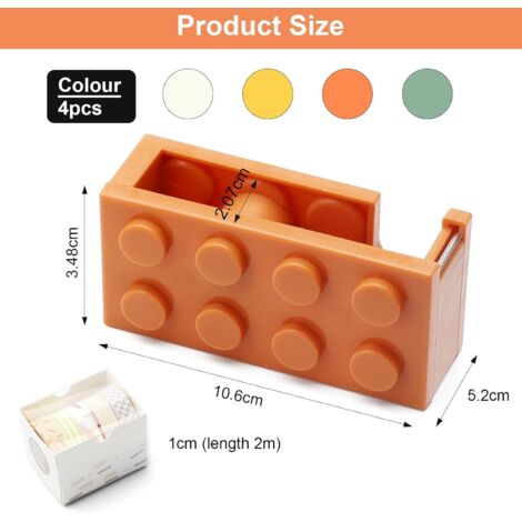 Lot De 4 Dévidoirs De Ruban Adhésif Mignons - Couleurs Vives Pour Bureau, École Et Loisirs Créatifs