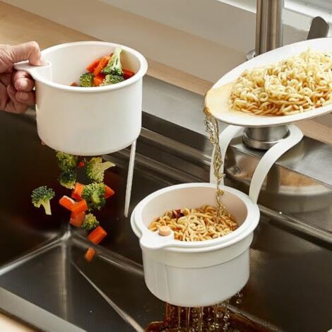 Passoire Déchets Cuisine Acier Inoxydable, Panier Évier Suspendu pour