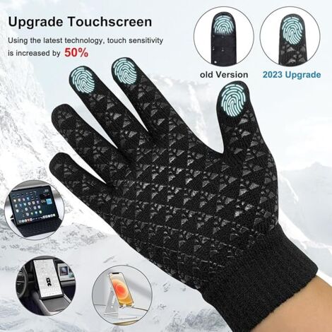 CaiTang Gants Hiver Homme Femme, Gants Tactiles Chauds Avec
