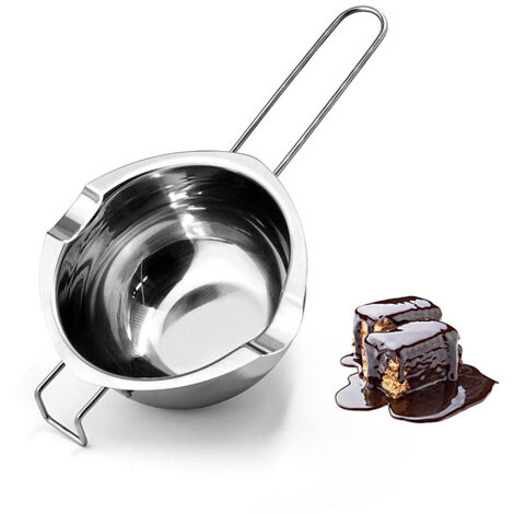 Lot de 2 Bol pour Bain Marie en Acier Inoxydable avec poignée Melting Pot de Chocolat Lait Beurre Bonbons Fromage - Bonus 1 Plastique Grattoir, 500 ml