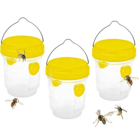 [JAMAIS UTILISÉ]Piege Frelon Asiatique,Piege A Guepes Et Frelons Exterieur À Suspendre,Kit Piege A Frelon pour Bouteille Plastique Interieur, Piege Moustique, Mouche, Moucheron (3PC)
