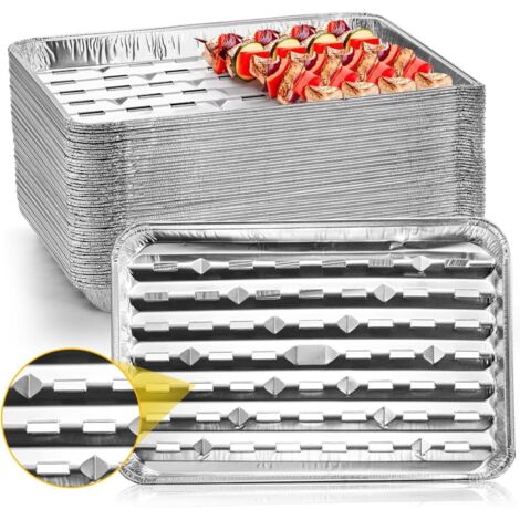 [JAMAIS UTILISÉ]Lot de 30 poêles jetables en aluminium – 34 x 22 x 2,8 cm, moules en aluminium pour la cuisine, la pâtisserie, le chauffage, le stockage, la préparation des repas, les plats à emporter (1/5)