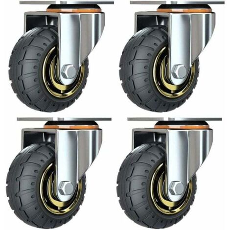 [JAMAIS UTILISÉ]Kit de 4 roues universelles de 3 pouces sans freins Roues de chariot silencieux Roues universelles oulettes Pivotantes 75mm Roues Plaques Industrielles Transport Roulettes pour meubles (1/5)