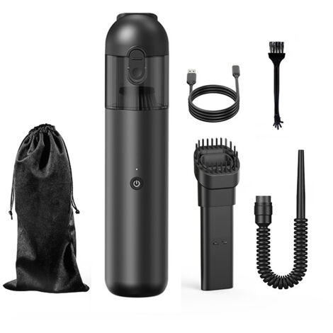Aspirateur de voiture,4 en 1 aspirateur à main sans fil,mini aspirateur pour voiture,bureau,clavier,noir (1/5)