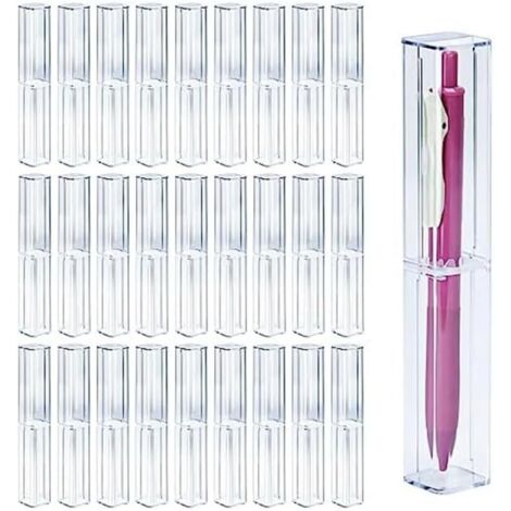 [JAMAIS UTILISÉ]25pcs Étui à Crayons en Acrylique Transparent Ensemble de Boîtes d'emballage de Crayons Conteneur de Stockage de Stylo en Plastique Vide (1/5)