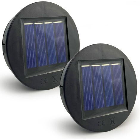 [JAMAIS UTILISÉ]Lot de 2 Lampes Solaires de Rechange de 8 cm de Diamètre, avec LED Claires Remplacement de Couvercles Solaires, Étanche IP65 Couvercle Led Solaire pour Lampes Solaires de Jardin et Bri (1/5)