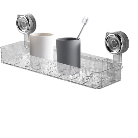 Étagère Ventouse Salle de Bains - Organisateur de Douche Porte-Savon,Stable Gain de Place Sans Perçage Pour Savon Serviette Shampoing Organisation Maison