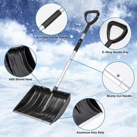 Pelle à Neige Portable, Grande capacité, Légère, pour Voiture et Jardin (Blue