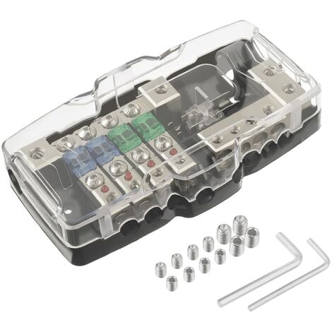 Auto Audio Stéréo Bloc de Fusible de Distribution 4 voies Boîte à Fusibles Distributeur de Fusible Mini ANL Pour avec Lumière de Instruire Rouge (1/4)