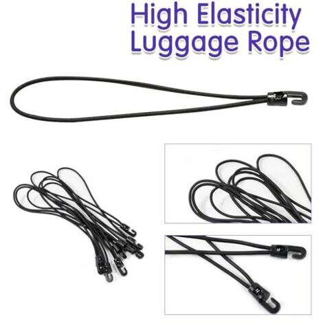 50 Pièces Tendeurs Élastiques Avec Crochets 25 Cm - Sandow Élastique 4 Mm Multifonction, Résistant UV Pour Bâches, Tentes, Camping, Remorques, Piscine (Noir)