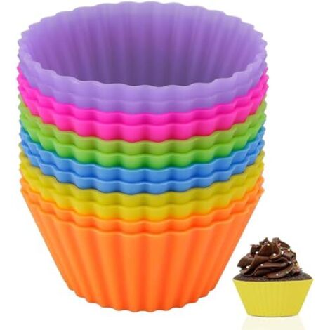 GOYADA Lot De 100 Moules à Muffins En Silicone Réutilisables – 4 Couleurs Vives Pour Cupcakes Et Pâtisseries Maison