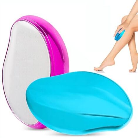 [JAMAIS UTILISÉ]katmerio Lot de 2 nano-épilateurs en cristal pour homme et femme sans rasage, portable Crystal épilateur pour l'arrière des bras, outil d'épilation exfoliant indolore (1/5)