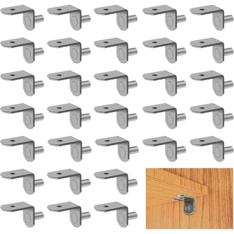 Lot de 72 broches pour étagère, 5 mm, support pour étagères en forme de « Les supports d'étagères pour armoire. Support d'étagère pour armoire. Métal Support d'étagère pour meubles, bibliothèques, (1/5)