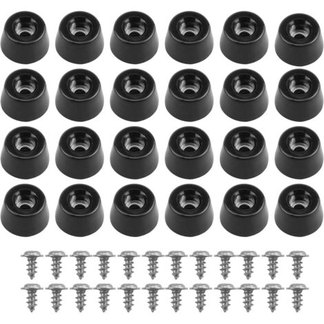 [JAMAIS UTILISÉ]24pcs Petit Patin en Caoutchouc Noir (21  15  12mm) Pieds de Planche à Découper, Pied Caoutchouc, Meubles Et Équipements Électroniques, Équipés De Vis en Acier Inoxydable, Résistants E