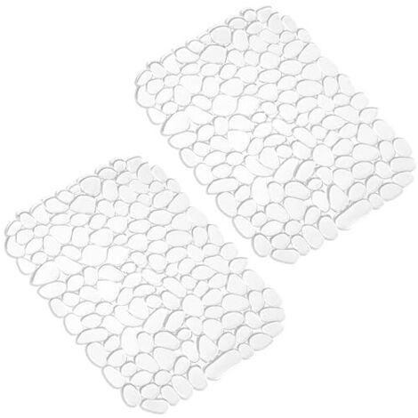 Tapis Evier Cuisine Transparent, Lot de 2 Tapis de Protege Evier Cuisine en PVC, 40x30cm Tapis Evier, Tapis D'évier en Forme de Galets pour Le Fond de L'évier de Cuisine (1/5)