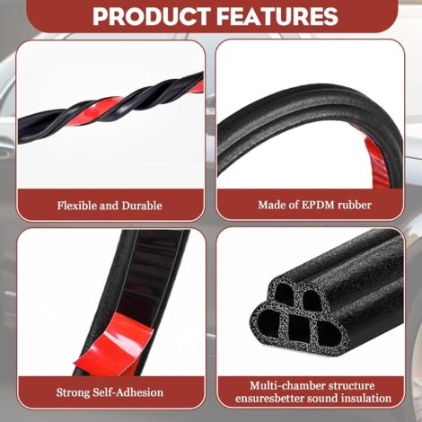 Joint De Porte, Autocollant, 12 Mm (l) X 8 Mm (D)/6 M (L) Pour Cadre De