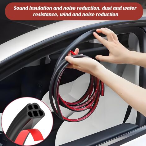 Joint D'Étanchéité Porte Voiture 5m Type D - Bourrelet Caoutchouc Auto-Adhésif Isolation Sonore
