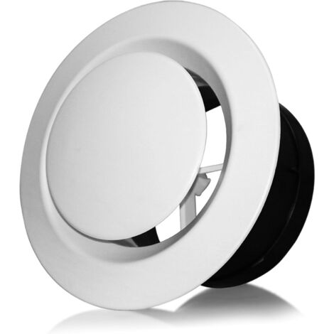[JAMAIS UTILISÉ]Couvercle de Conduit de Ventilation, Couvercle de Ventilation Réglable,125mm Valve à Disque Blanche,Aeration Reglable Couvercle De Grille D'évacuation Air Disponible pour Plafond ou au (1/4)