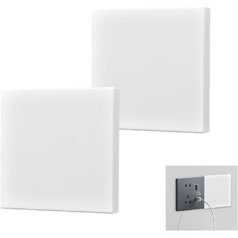 [JAMAIS UTILISÉ]Lot de 2 cache-prises encastrées - 8,6 x 8,6 cm - Pour prises ou interrupteurs non utilisés - Blanc
