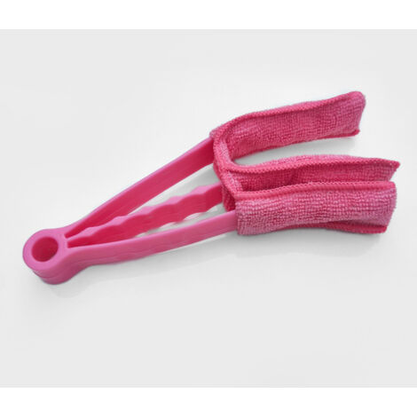 [JAMAIS UTILISÉ]Brosse de nettoyage multi-usages pour grille d'aération de voiture - Manche en microfibre pour stores, fenêtres, claviers, draps, pare-soleil， rose (1/5)