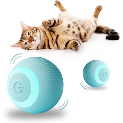 [JAMAIS UTILISÉ]Jeux pour Chat  Jouet Chat Interactif  Jouet Chiens Qui Bouge Seul  Balle pour Chats Qui Roule Toute Seule  Chats Intérieur  Balle Interactive Chien  Jeu Chien Autonome (Bleu) (1/5)