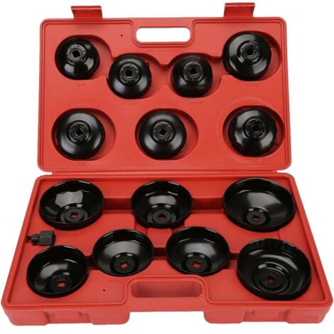 [JAMAIS UTILISÉ]15Pcs Coffret Cloche pour Filtre à Huile Couvercle Clé pour Retrait Outil de Garage (1/5)