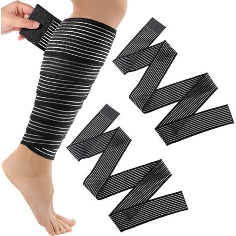 [JAMAIS UTILISÉ]2 Pack Tandage Du Genou, Bandage Sportif Supporté Au Genou, Sport De Force De Kiebandage, Groupe De Genou Comprimé Pour Le Bras, Le Coude, Le Mollet, La Main, La Cheville, Le Poignet,  (1/5)