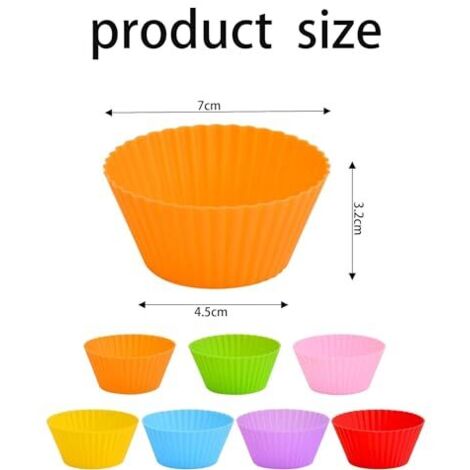 Lot De 24 Moules à Muffins En Silicone - Diamètre 7 Cm, Antiadhésifs, Sans BPA, Réutilisables Pour Four Et Congélateur