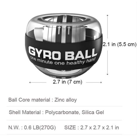 Gyrotwister Powerball – Ballon D’entraînement Pour Poignet, Bras Et Doigts – Compact, Portable, Renforce Les Muscles En Profondeur